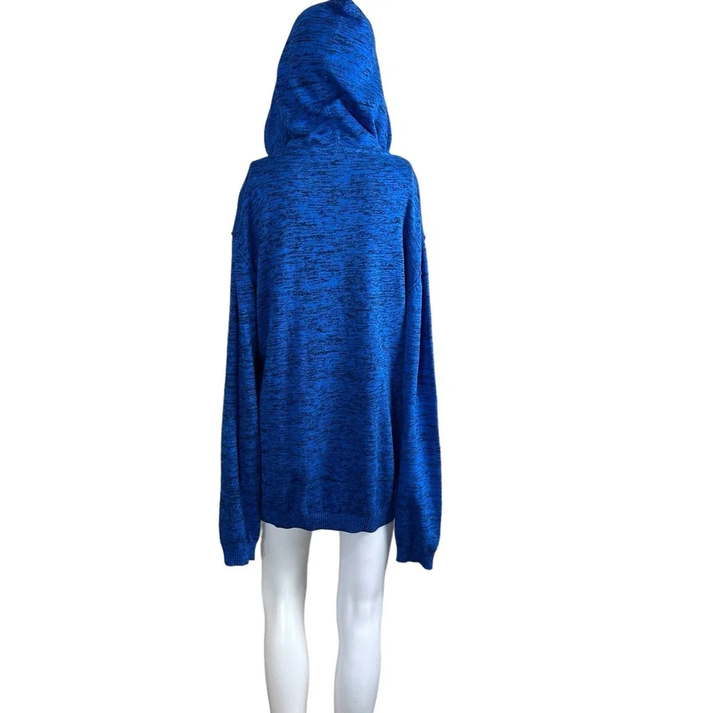Never Lose Hedge est 2010 large Blue & Black‎ Knit Pullover Sweater Hoodie